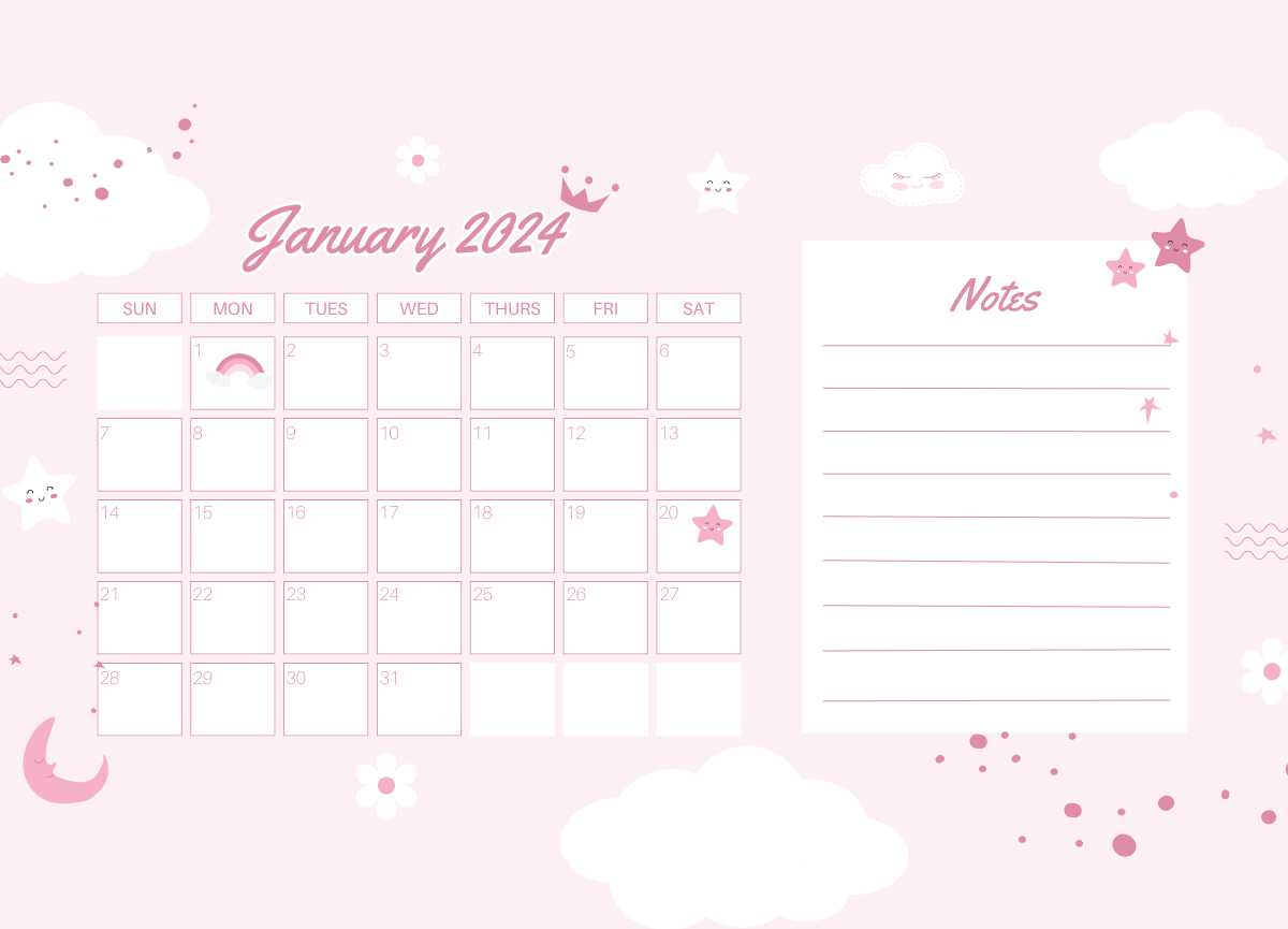 girls' calendar